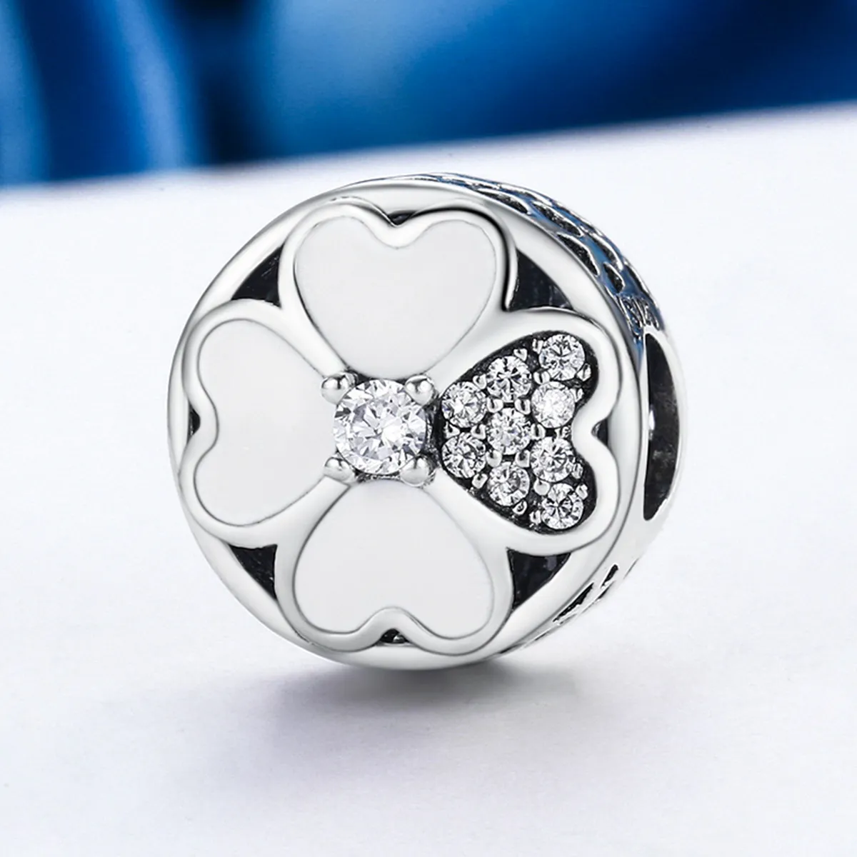 Pandora Style Silver Charm, Happy Petals, Enamel - SCC250