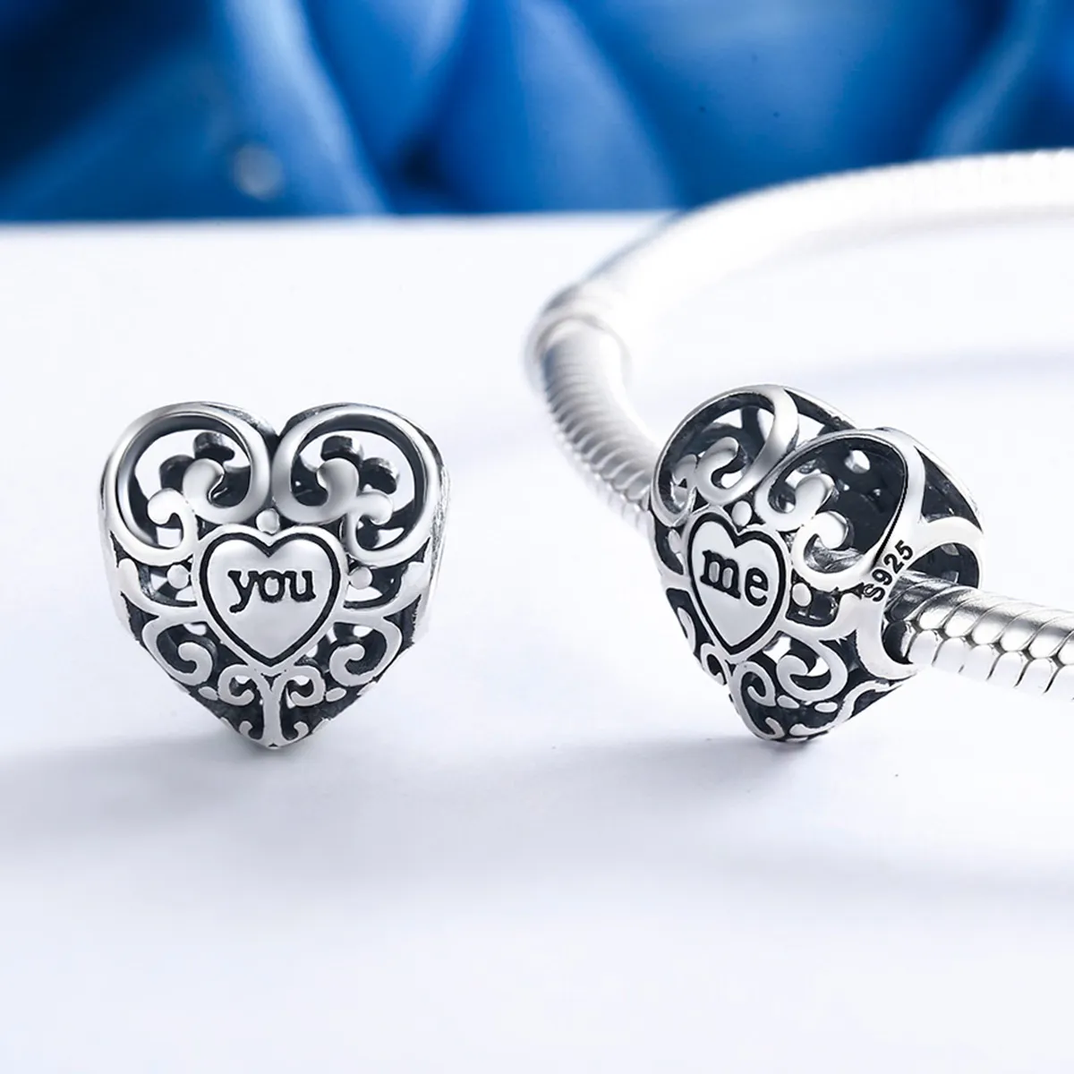 Pandora Style Silver Charm, Heart Me - SCC145