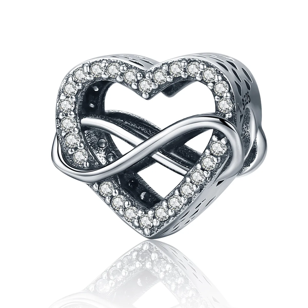 Pandora Style Silver Charm, Heart Shape - SCC432