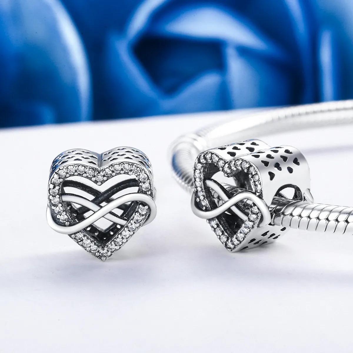 Pandora Style Silver Charm, Heart Shape - SCC432