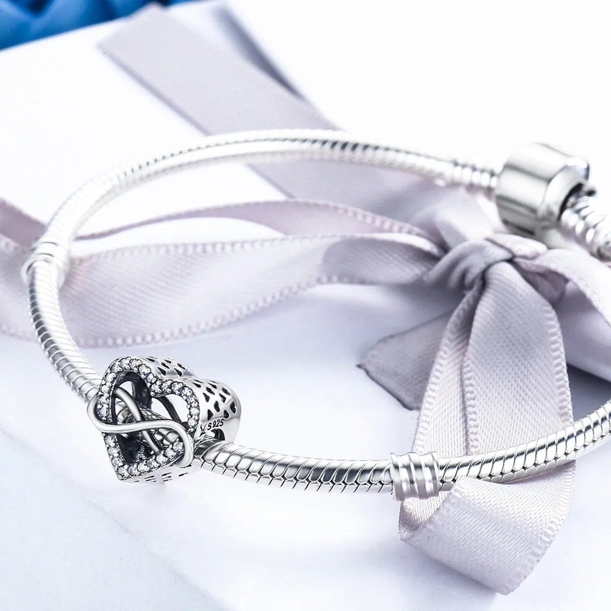 Pandora Style Silver Charm, Heart Shape - SCC432