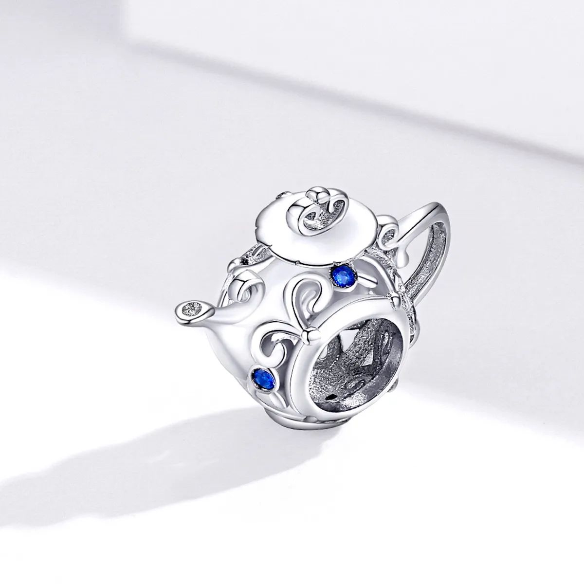 Pandora Style Silver Charm, Hollow Teapot - BSC274