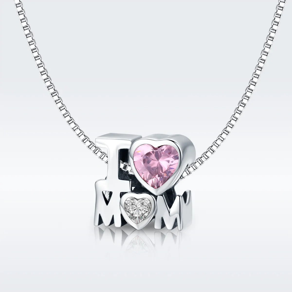 Pandora Style Silver Charm, I Love Mom - SCC579