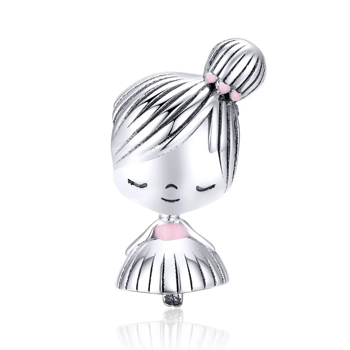 Pandora Style Silver Charm, Its A Girl, Pink Enamel - SCC1335