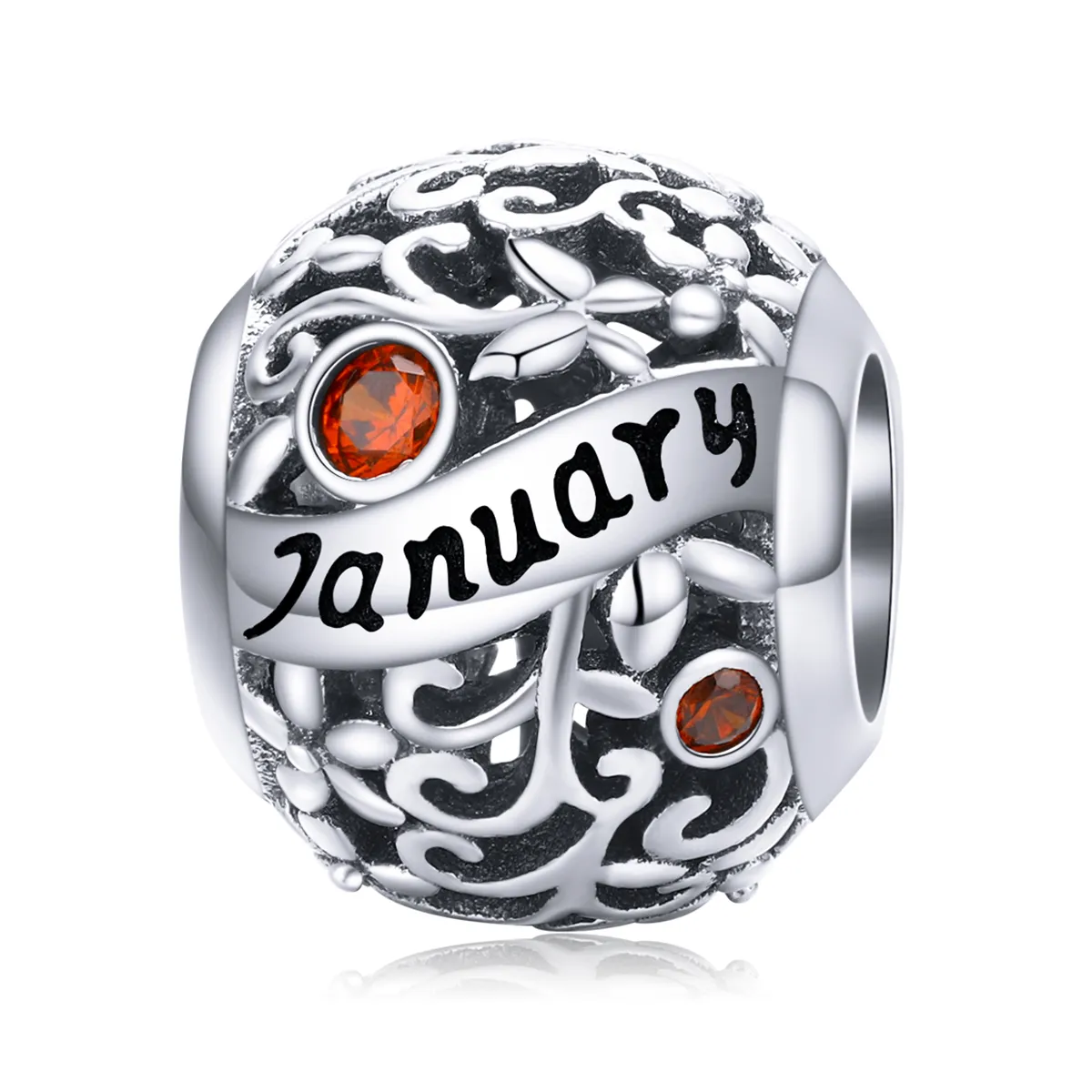 Pandora Style Silver Charm, January Birthstone - SCC1385-1