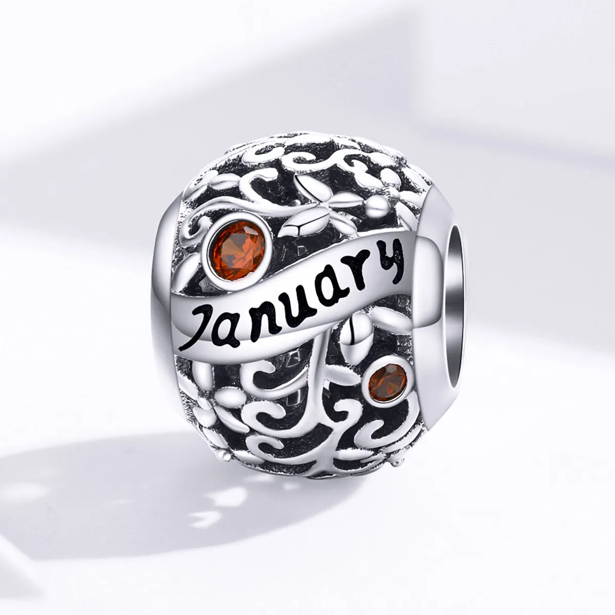 Pandora Style Silver Charm, January Birthstone - SCC1385-1