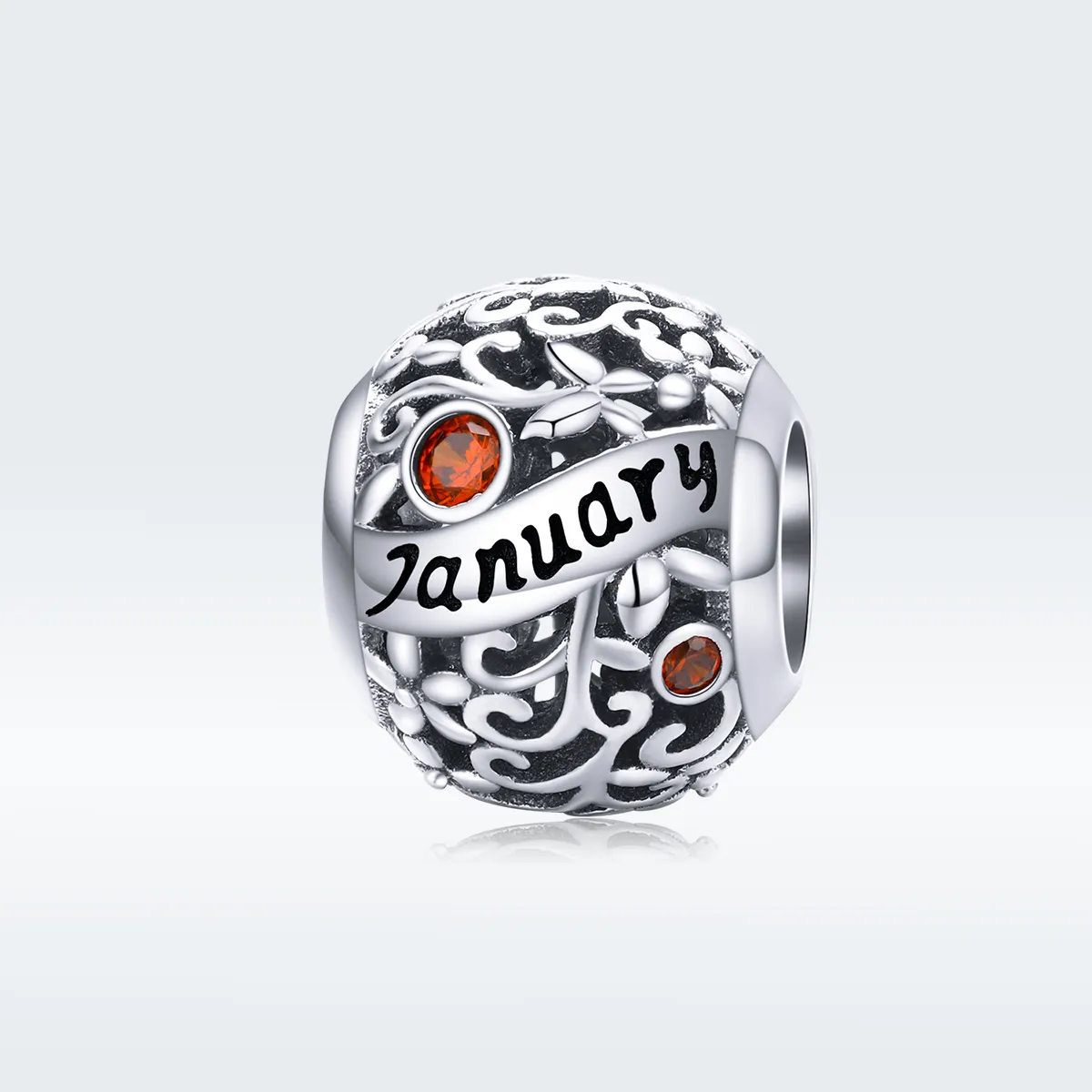 Pandora Style Silver Charm, January Birthstone - SCC1385-1