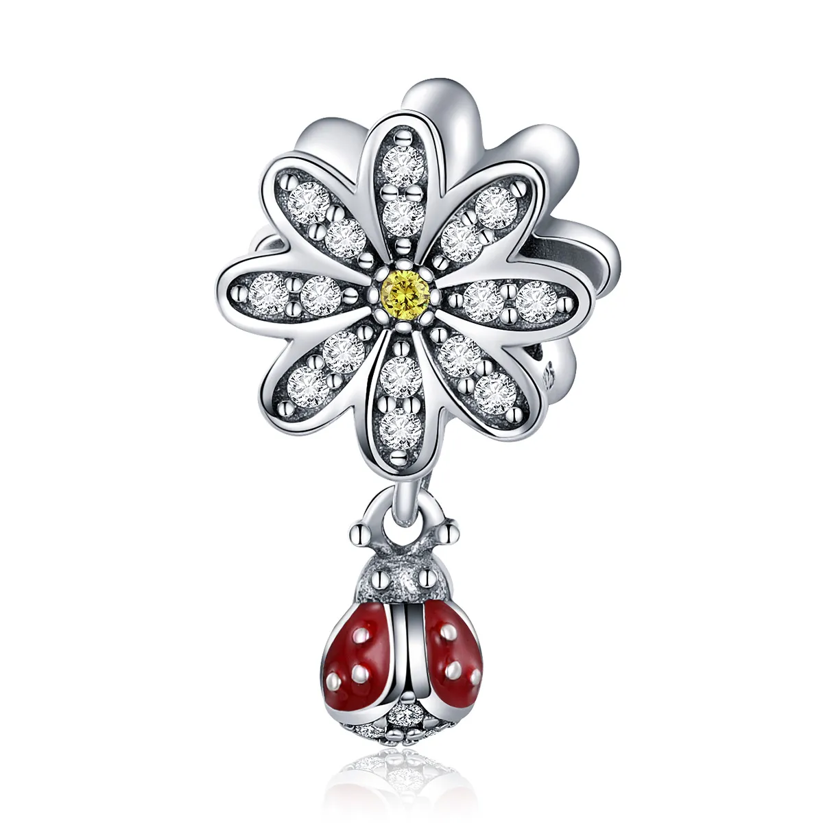 Pandora Style Silver Charm, Ladybird's Story, Multicolor Enamel - SCC727