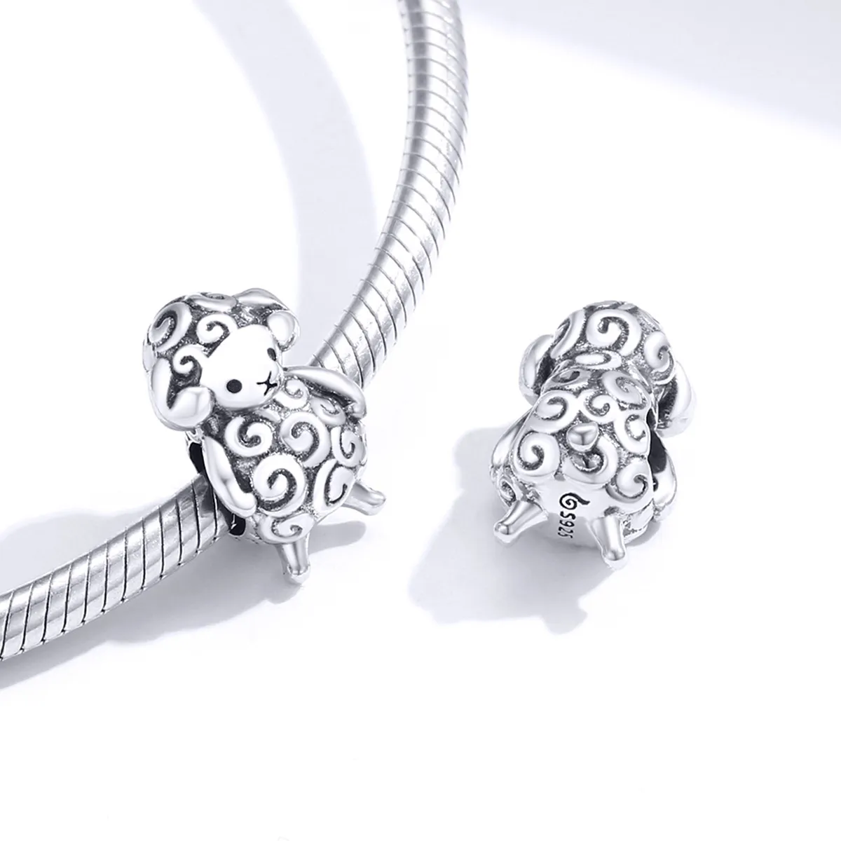 Pandora Style Silver Charm, Little Sheep - BSC187