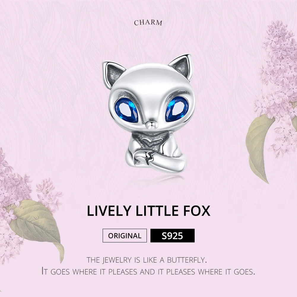 Pandora Style Silver Charm, Lively Little Fox - SCC1808