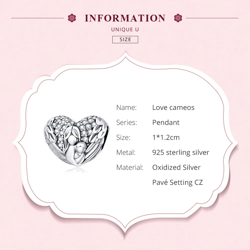 Pandora Style Silver Charm, Love Cameos - SCC1462