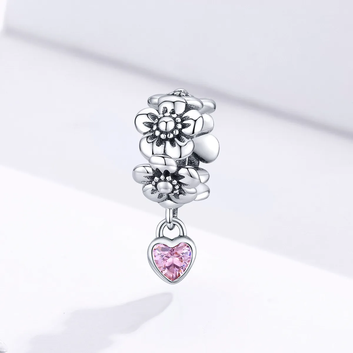 Pandora Style Silver Charm, Love Flower - SCC1485