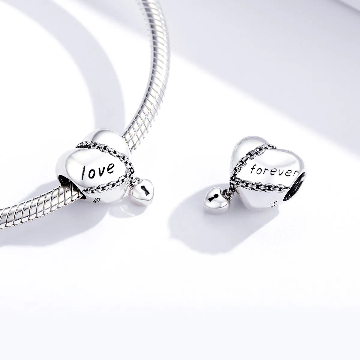 Pandora Style Silver Charm, Love Lock - SCC1553