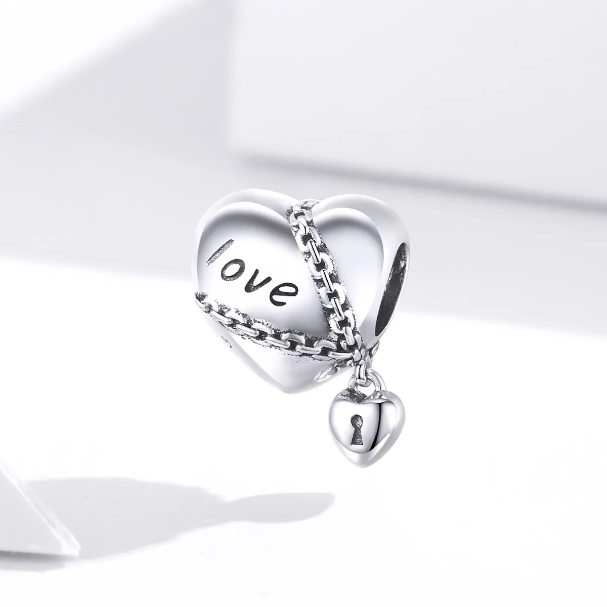 Pandora Style Silver Charm, Love Lock - SCC1553