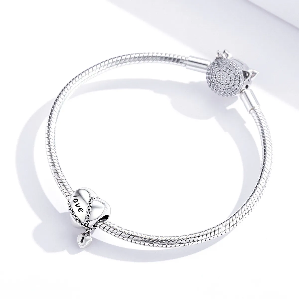 Pandora Style Silver Charm, Love Lock - SCC1553