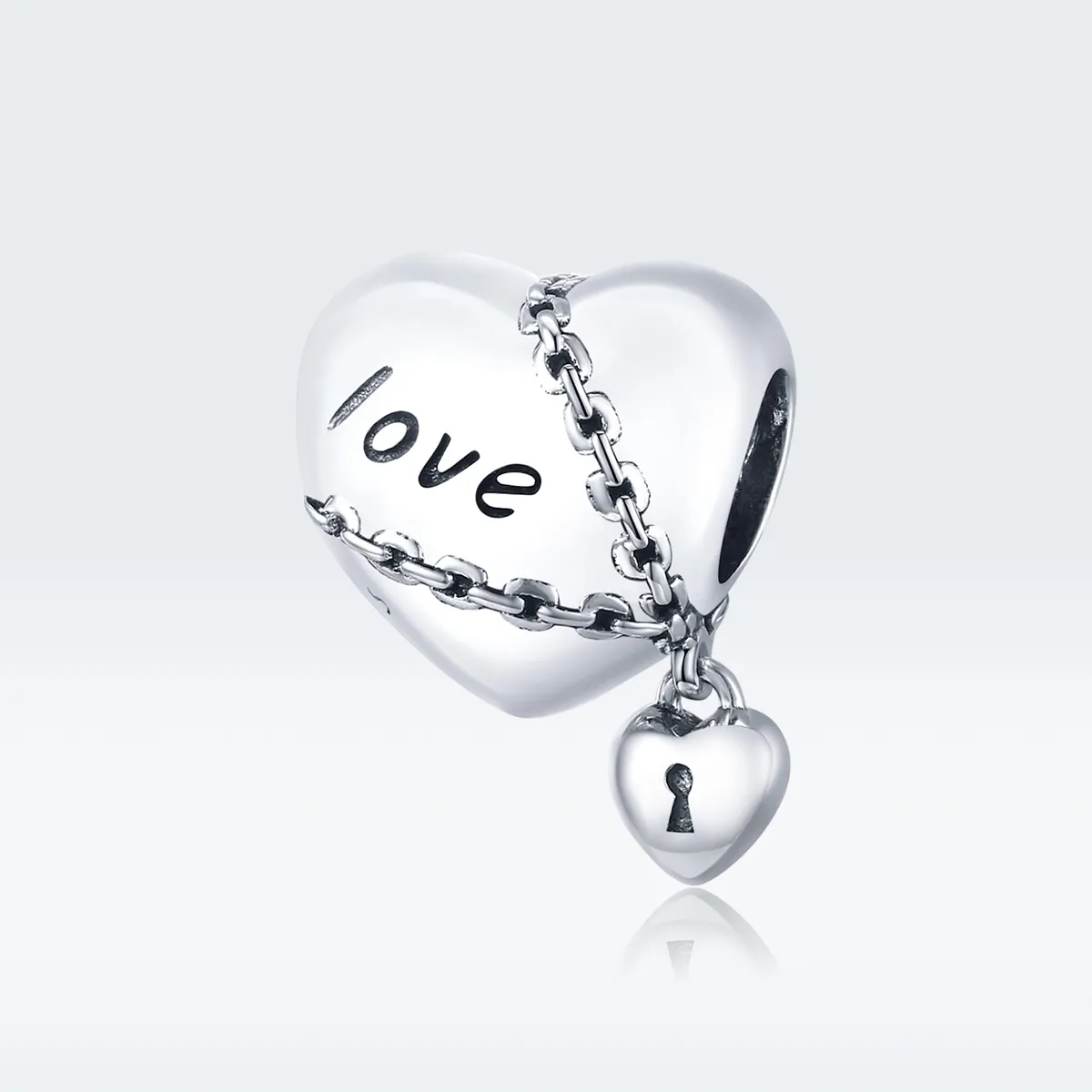 Pandora Style Silver Charm, Love Lock - SCC1553