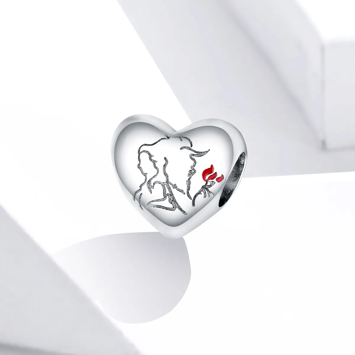 Pandora Style Silver Charm, Love Sketch, Red Enamel - BSC321