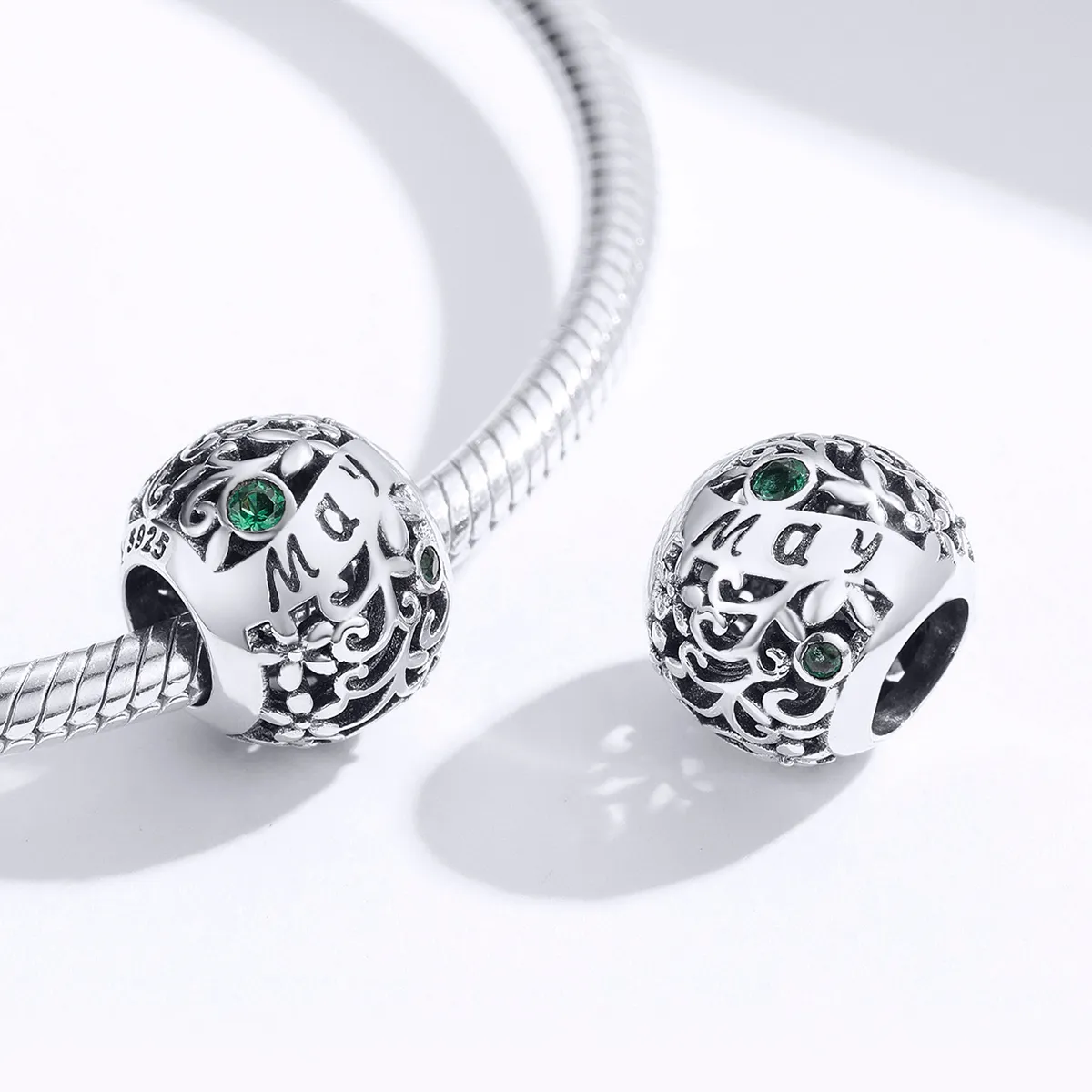 Pandora Style Silver Charm, May Birthstone - SCC1385-5