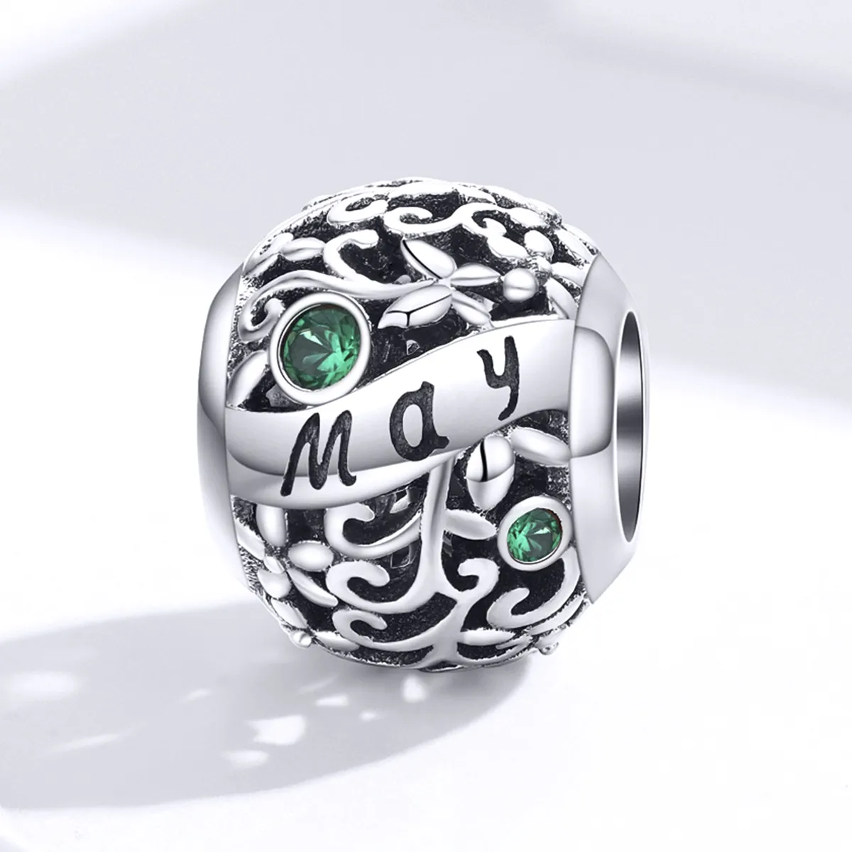 Pandora Style Silver Charm, May Birthstone - SCC1385-5