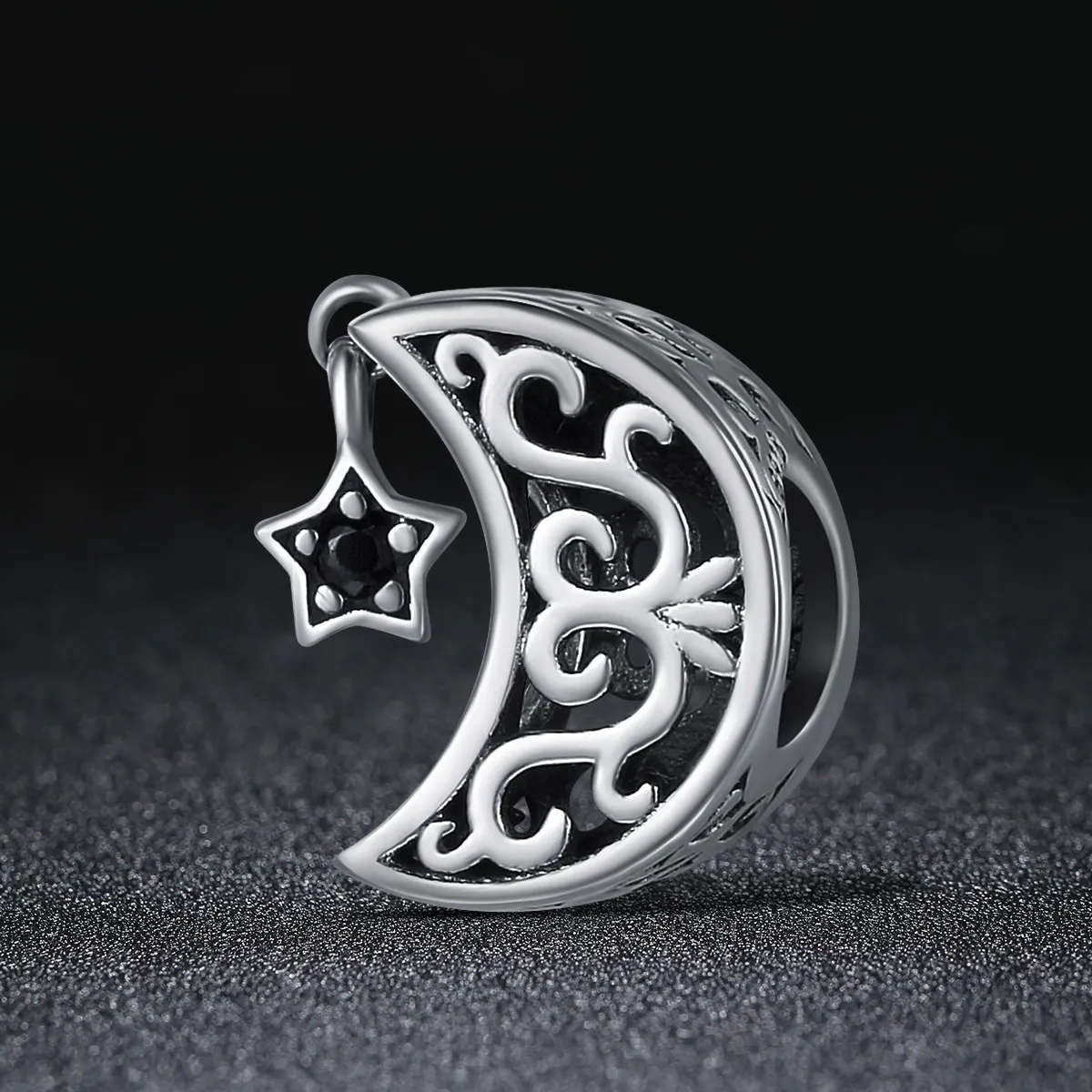 Pandora Style Silver Charm, Moon and Star - SCC483