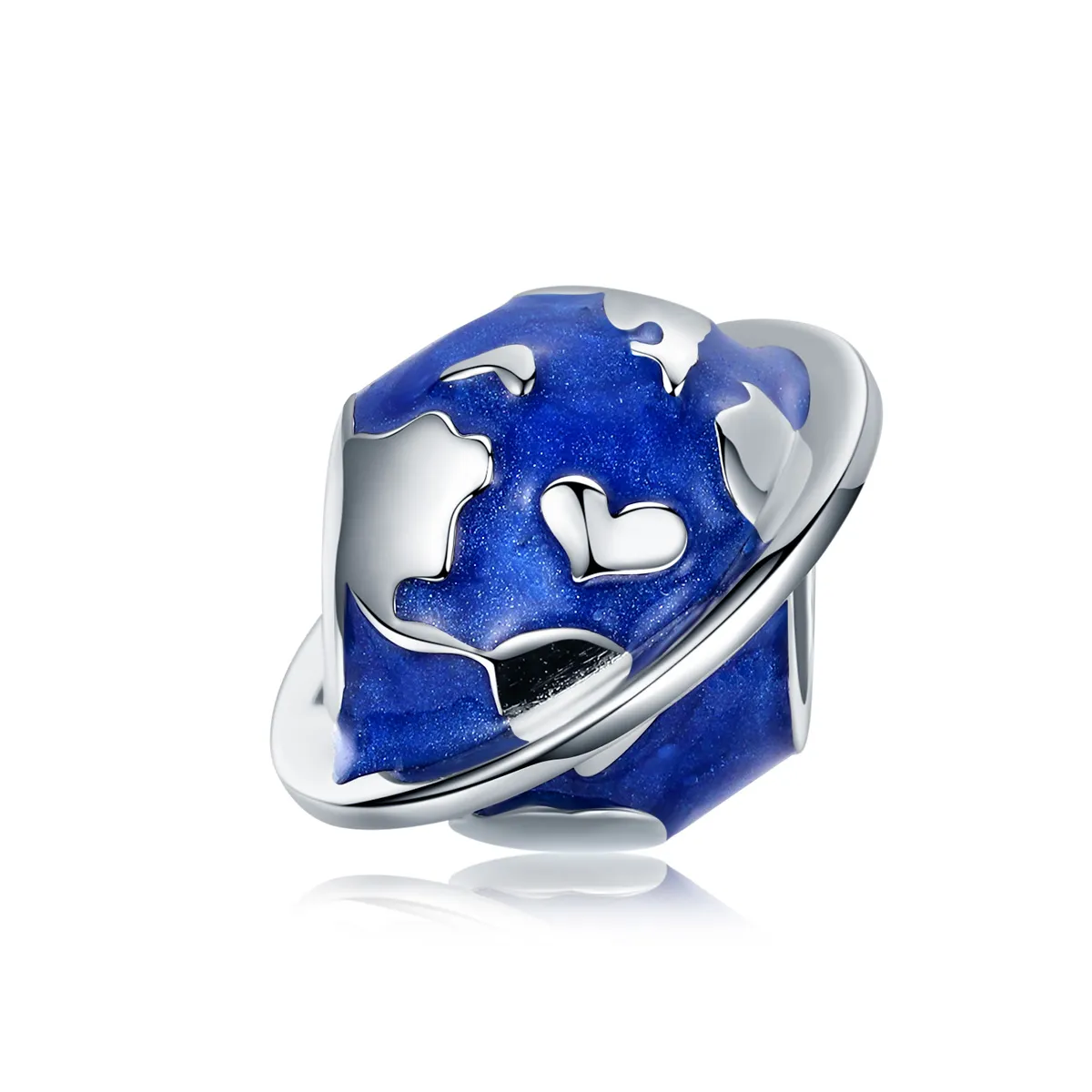 Pandora Style Silver Charm, My Amazing Earth, Blue Enamel - BSC162