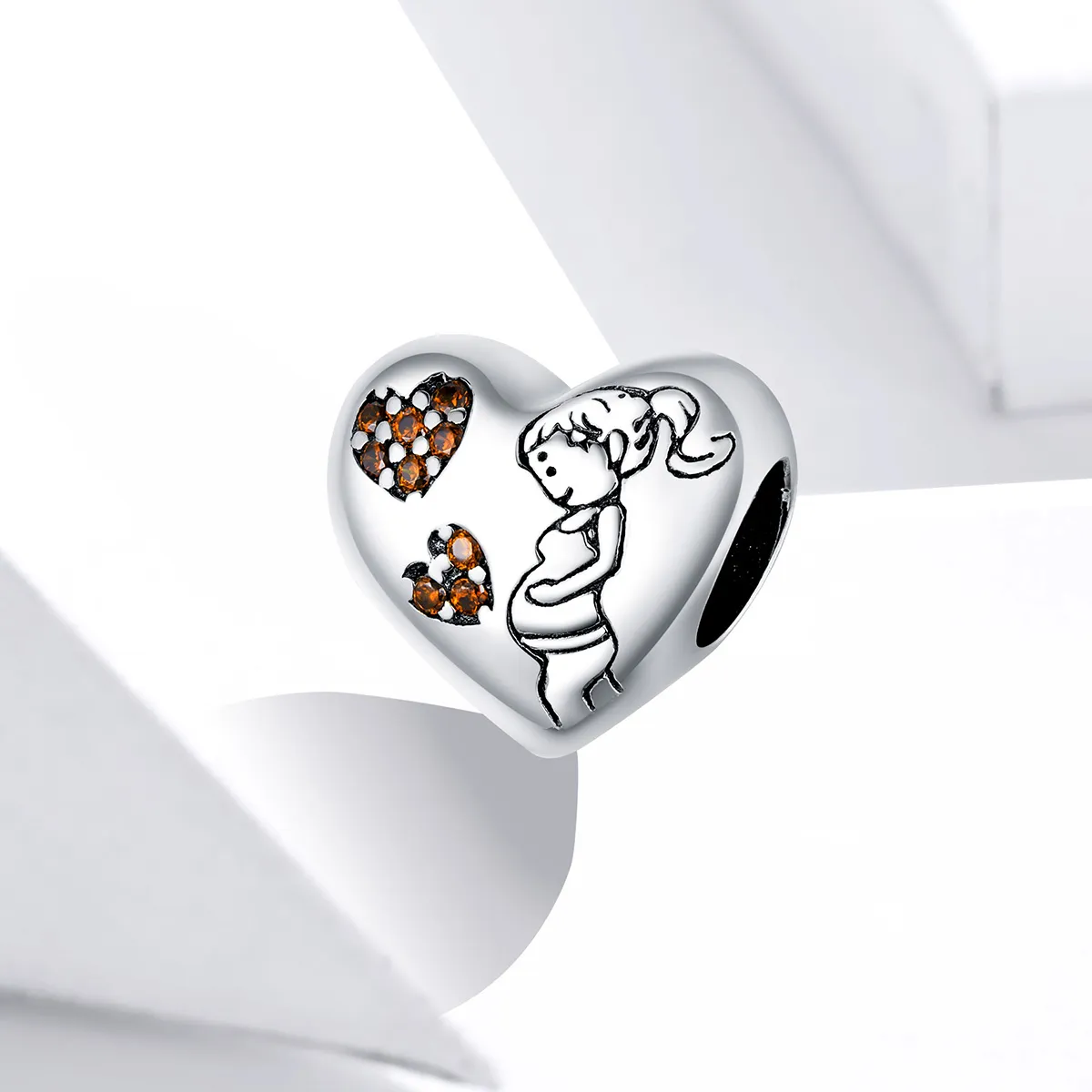 Pandora Style Silver Charm, New Mom Pregnancy - SCC1589