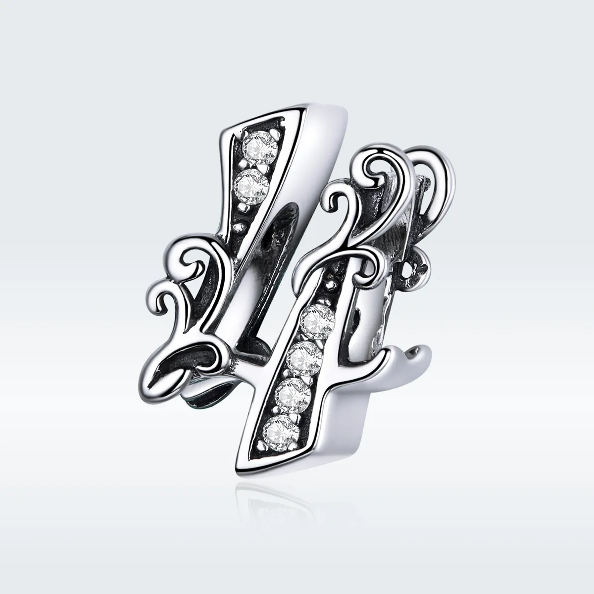 Pandora Style Silver Charm, Number 4 - SCC1418-4