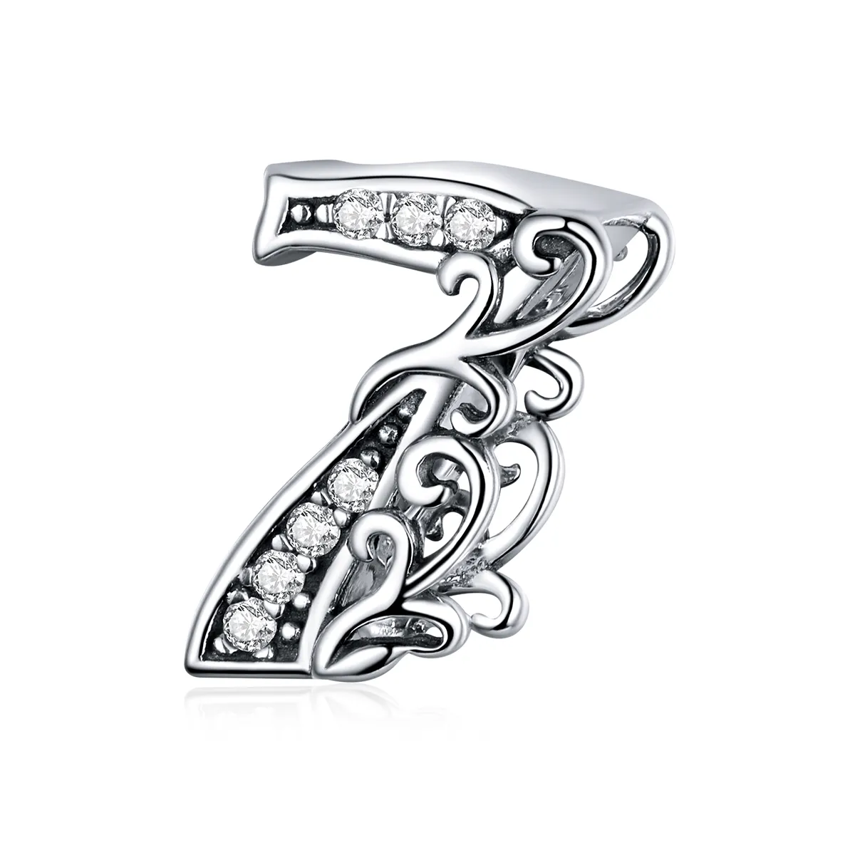 Pandora Style Silver Charm, Number 7 - SCC1418-7