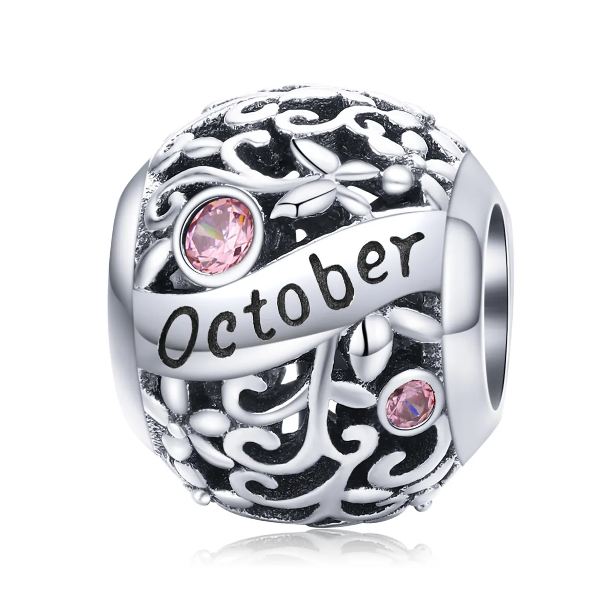 Pandora Style Silver Charm, October Birthstone - SCC1385-10