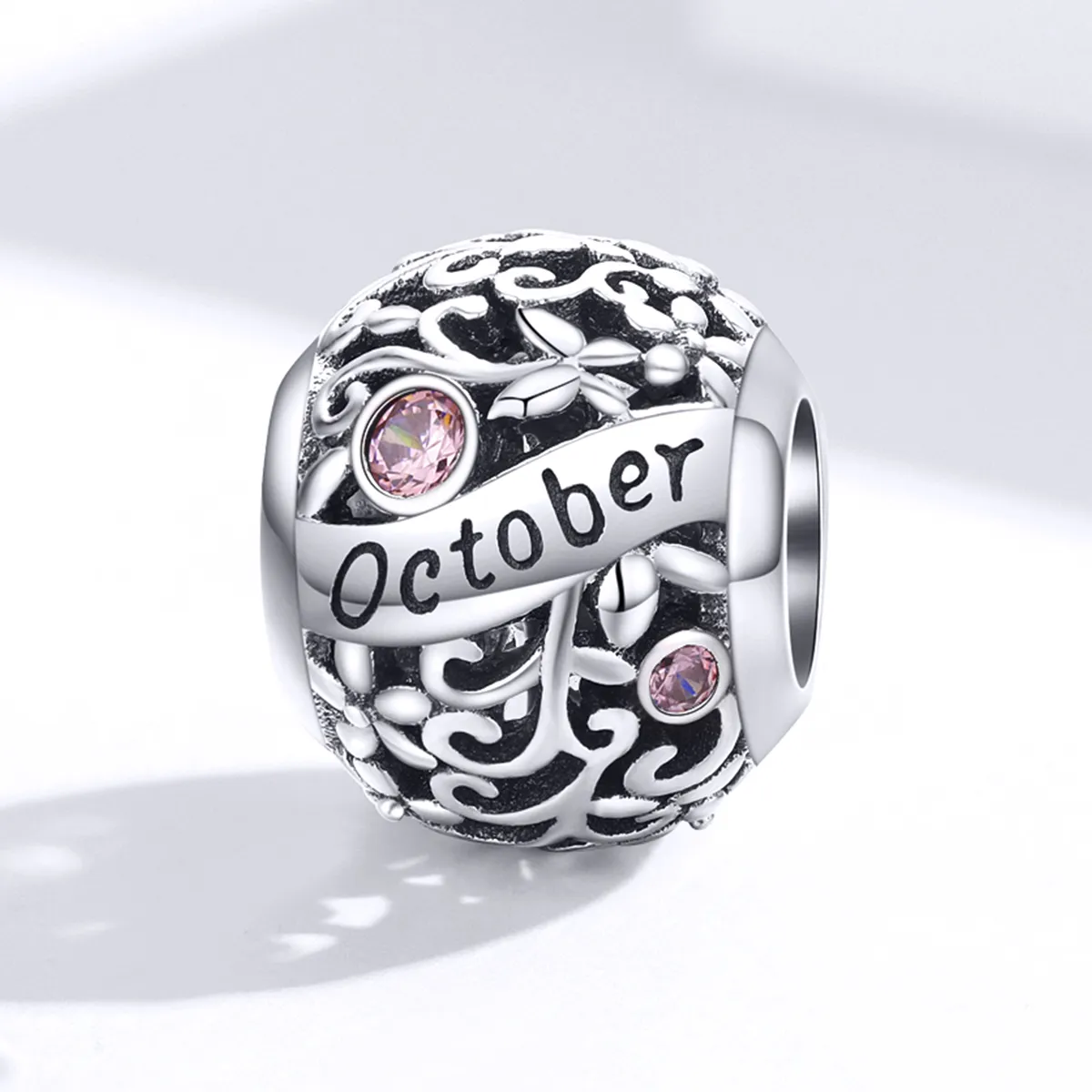 Pandora Style Silver Charm, October Birthstone - SCC1385-10