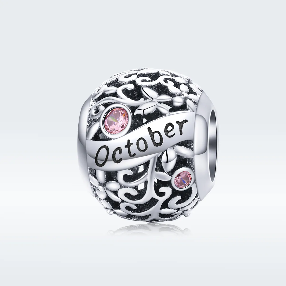 Pandora Style Silver Charm, October Birthstone - SCC1385-10