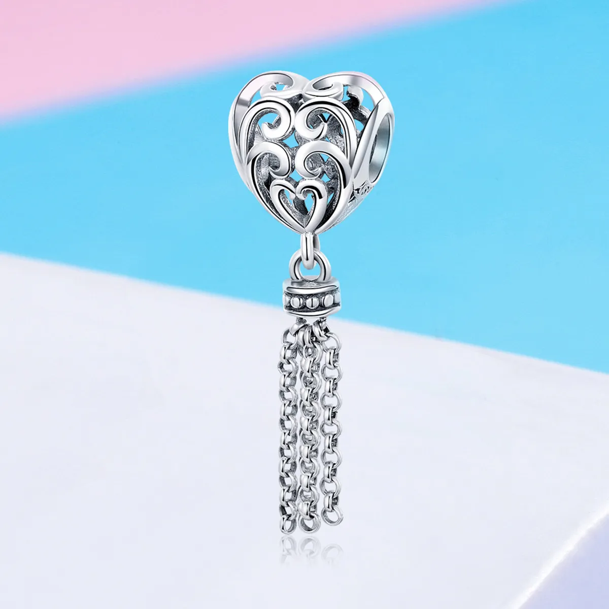 Pandora Style Silver Charm, Openwork Dreamcatcher - SCC722