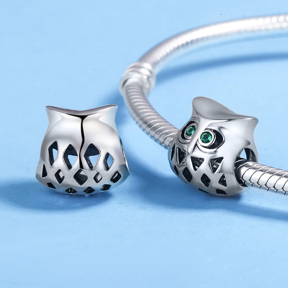 Pandora Style Silver Charm, Owl - SCC424