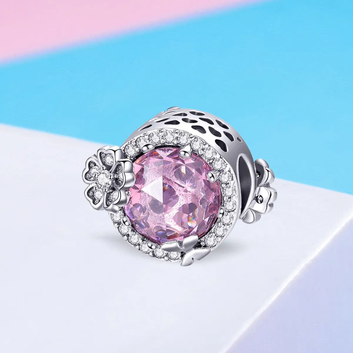 Pandora Style Silver Charm, Pink Flavor - SCC904