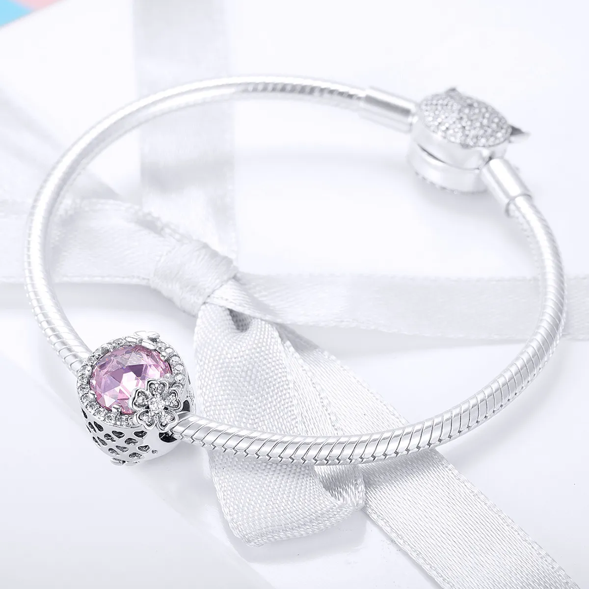 Pandora Style Silver Charm, Pink Flavor - SCC904