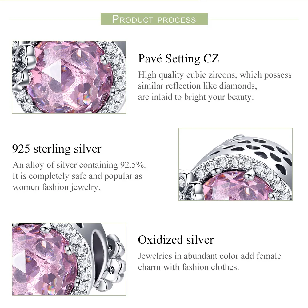 Pandora Style Silver Charm, Pink Flavor - SCC904