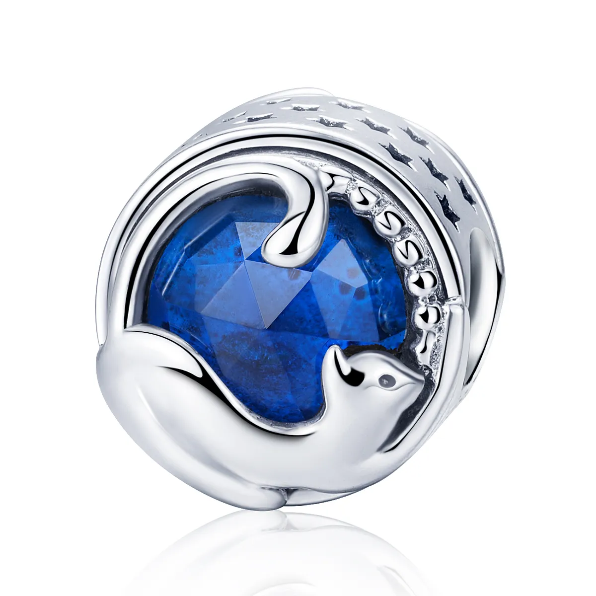 Pandora Style Silver Charm, Playful Cat - SCC708