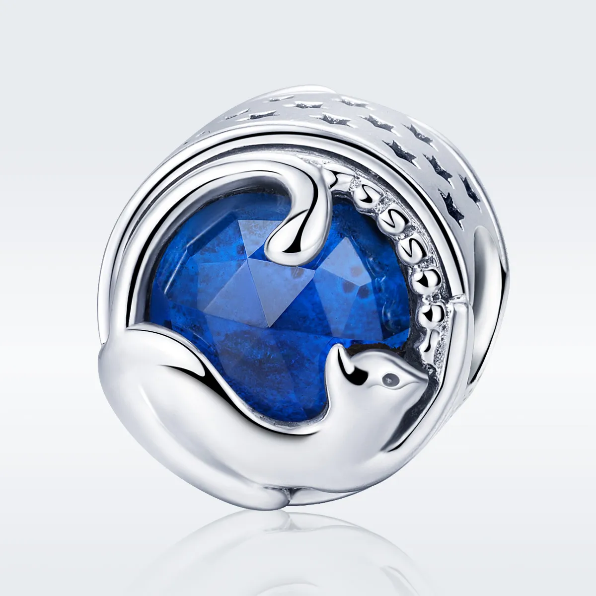 Pandora Style Silver Charm, Playful Cat - SCC708