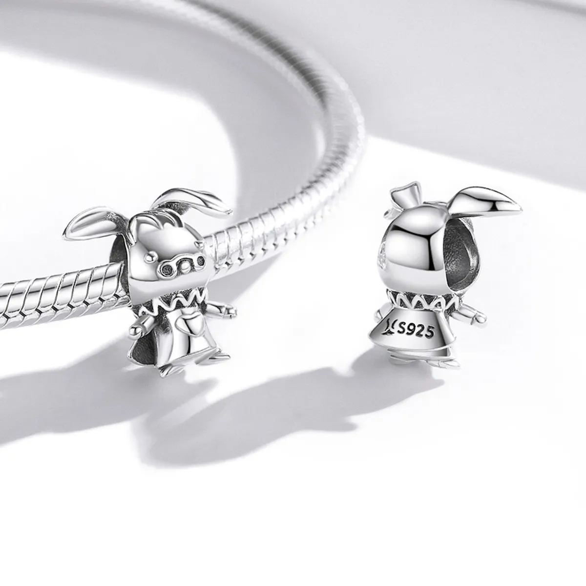 Pandora Style Silver Charm, Playful Rabbit - SCC1867