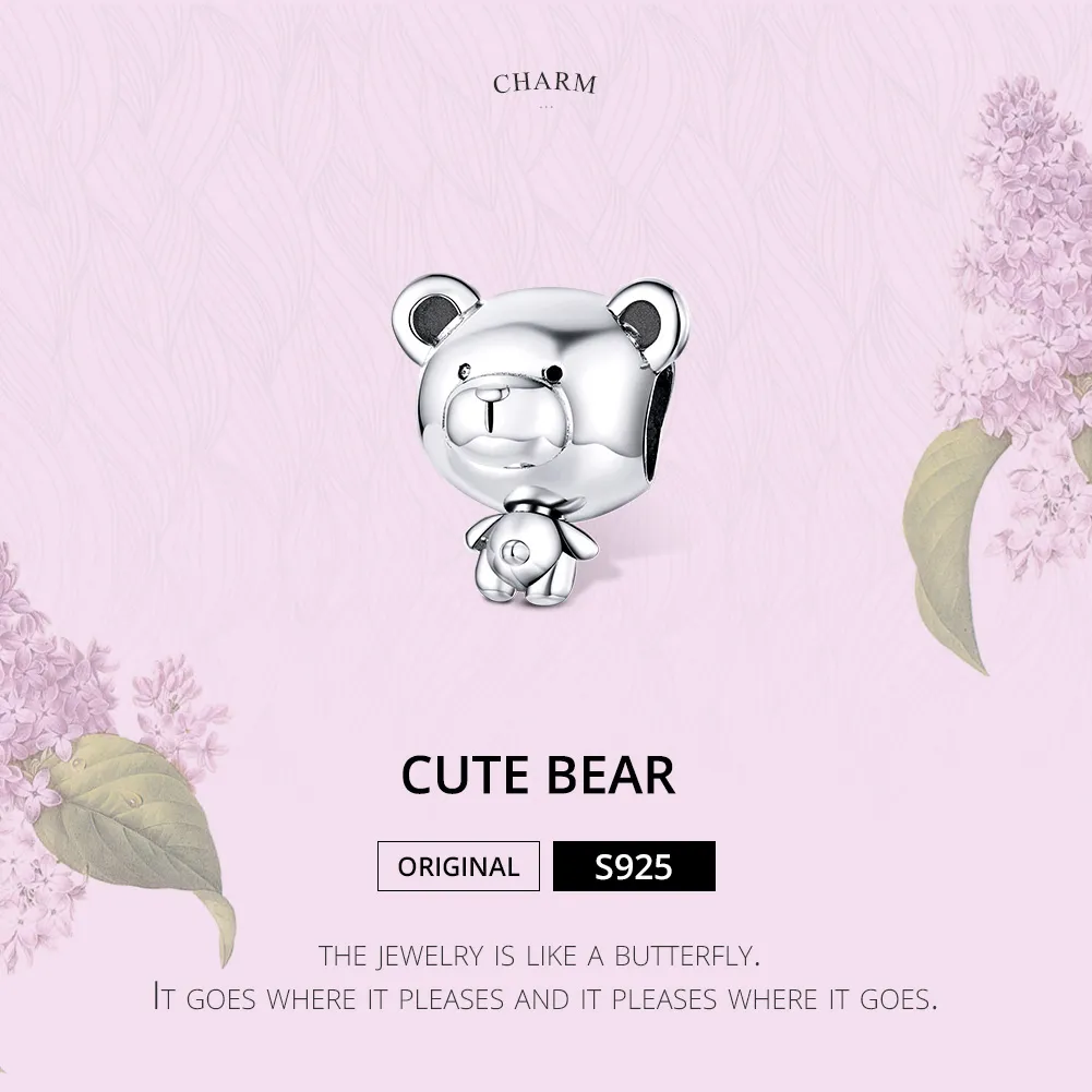 Pandora Style Silver Charm, Pooh - SCC1502