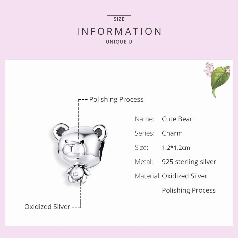 Pandora Style Silver Charm, Pooh - SCC1502