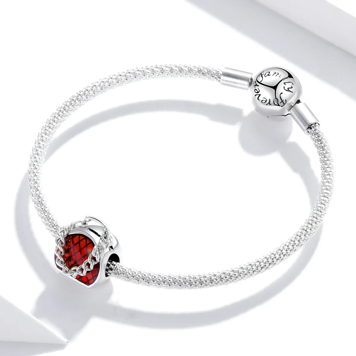 Pandora Style Silver Charm, Purse, Red Enamel - BSC345