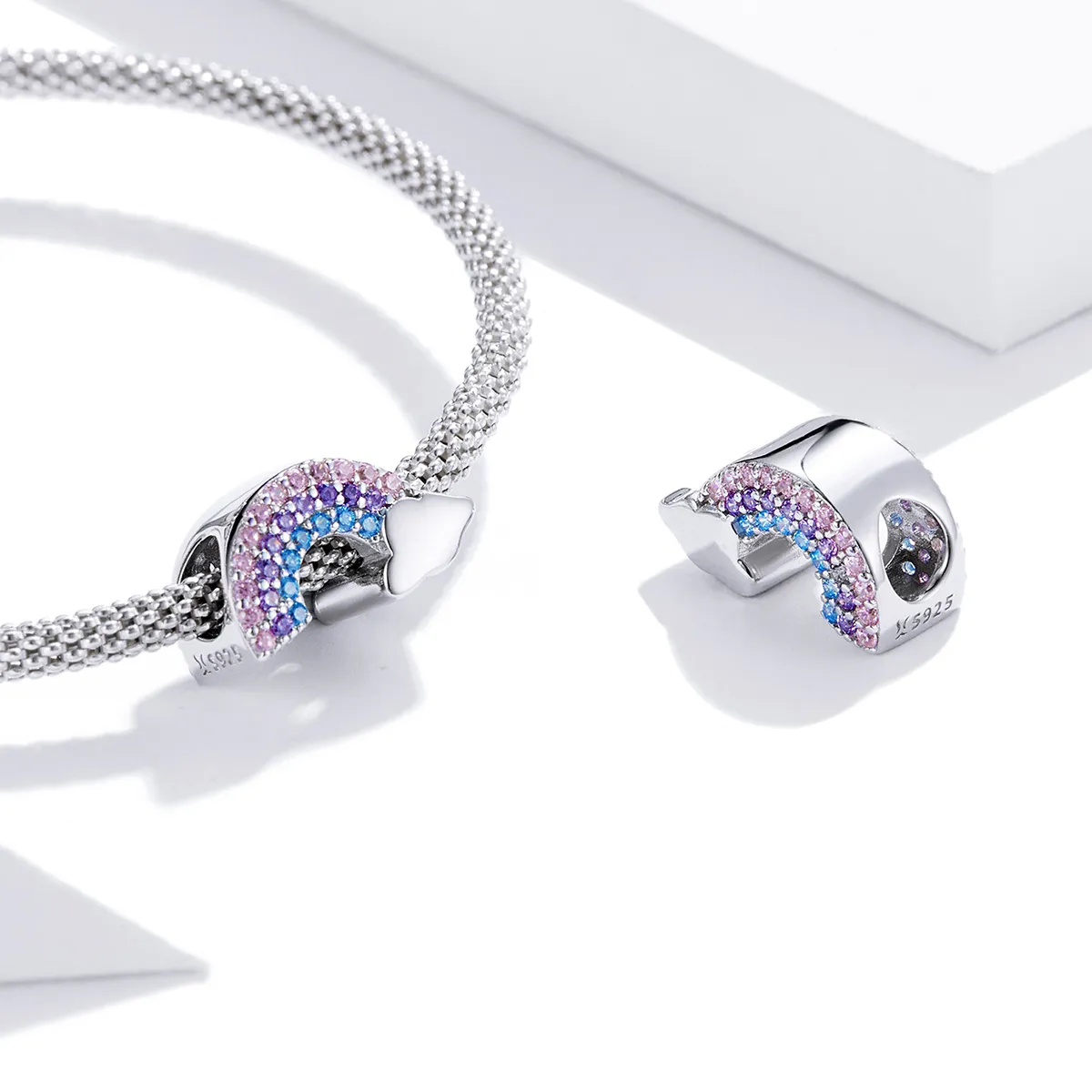 Pandora Style Silver Charm, Rainbow Bridge - SCC1788