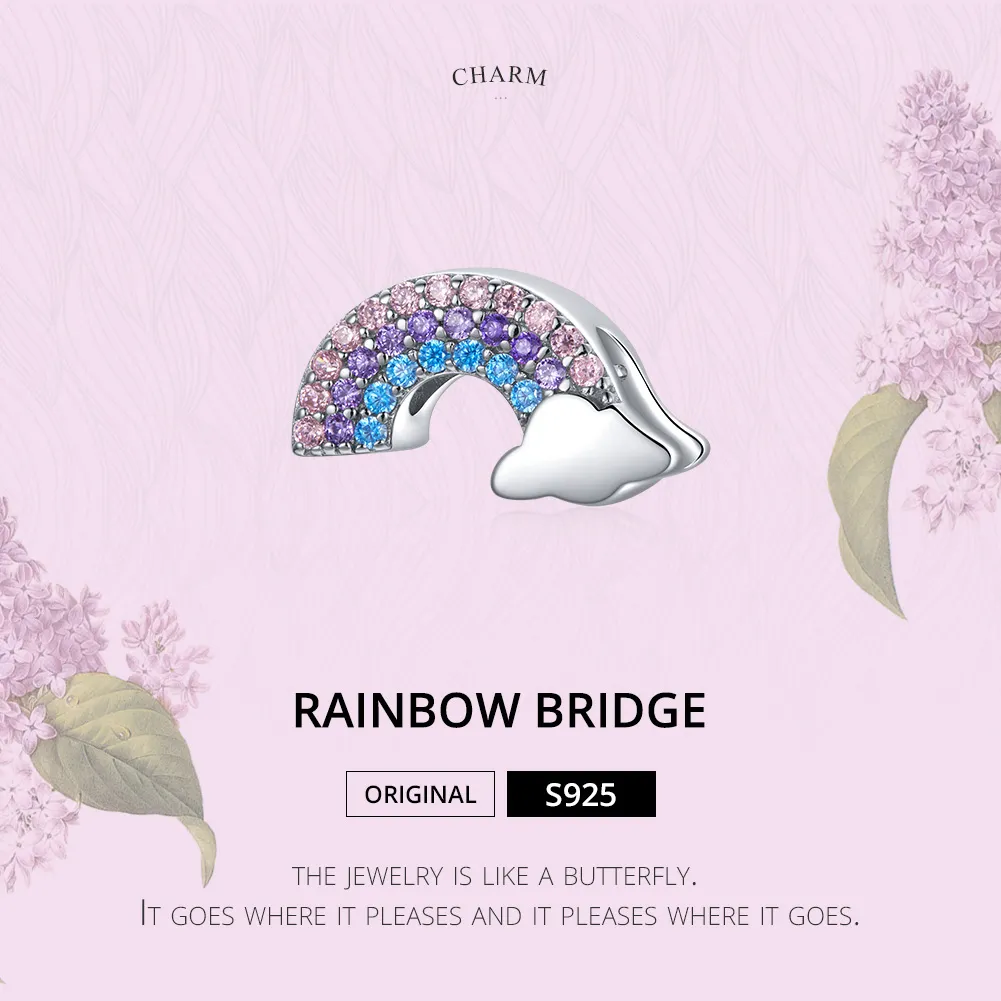 Pandora Style Silver Charm, Rainbow Bridge - SCC1788