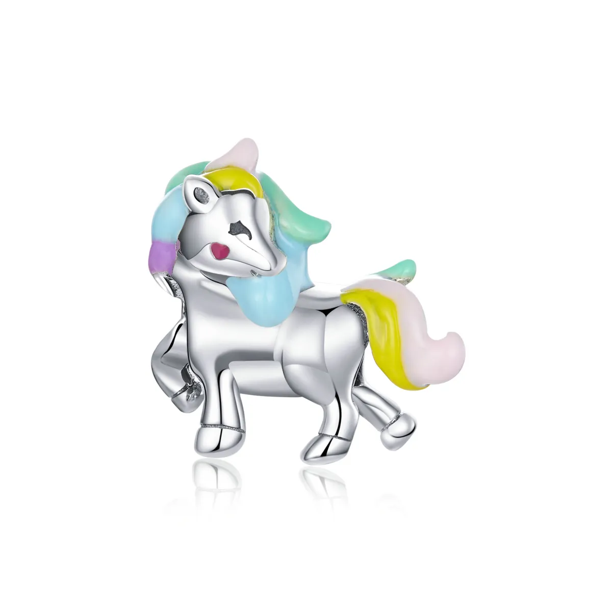 Pandora Style Silver Charm, Rainbow Dash, Multicolor Enamel - SCC1500