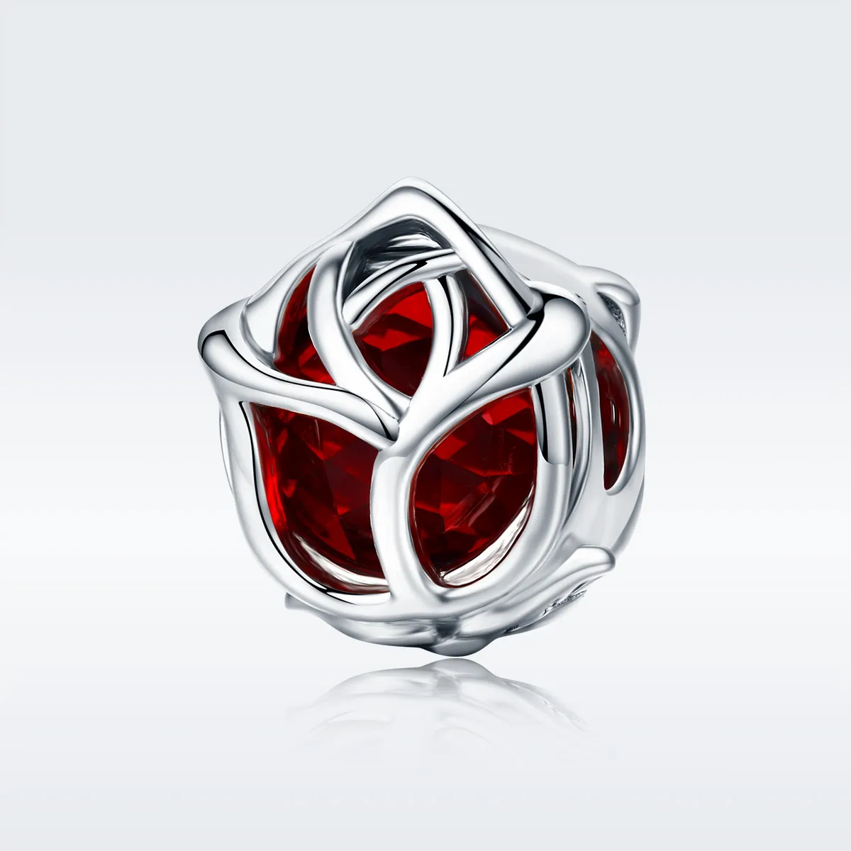 Pandora Style Silver Charm, Red Roses - SCC568