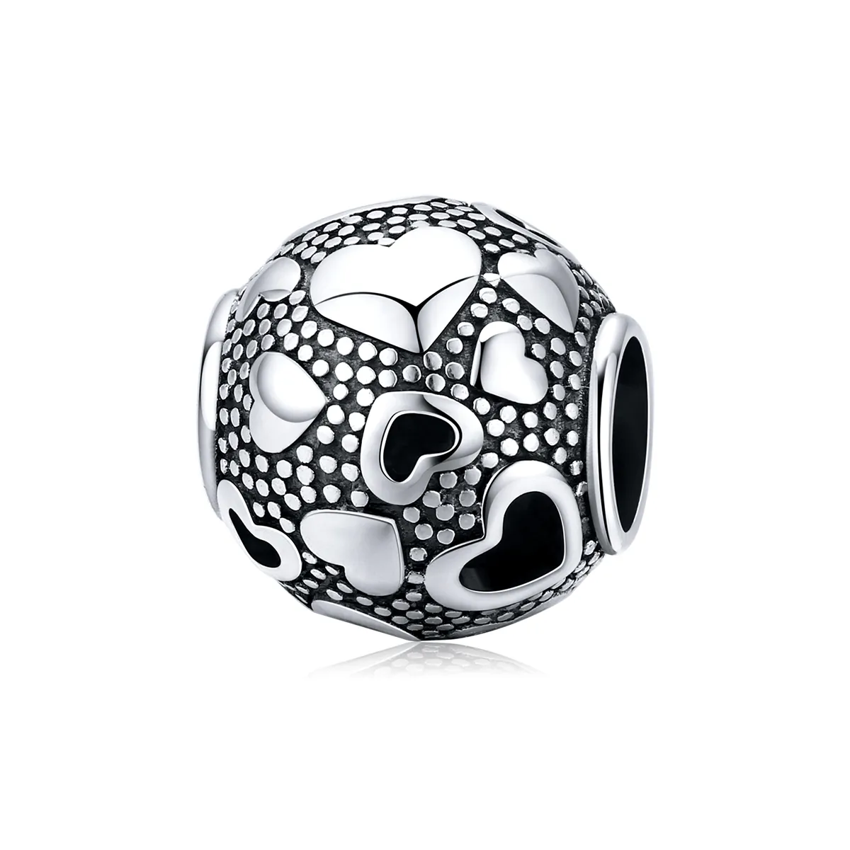 Pandora Style Silver Charm, Retro Heart - SCC1451