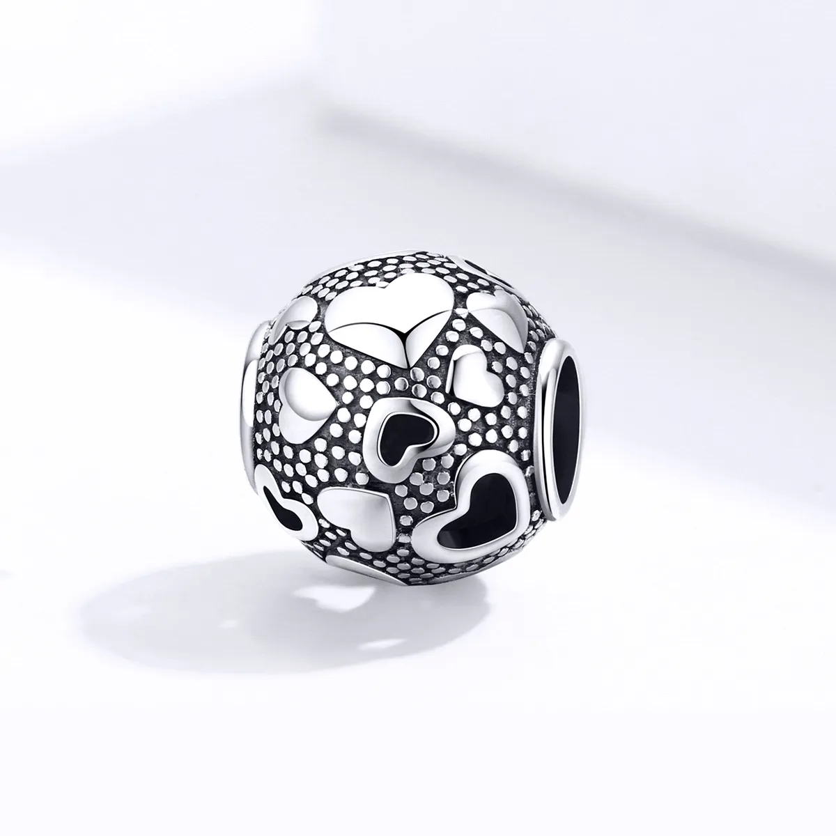 Pandora Style Silver Charm, Retro Heart - SCC1451