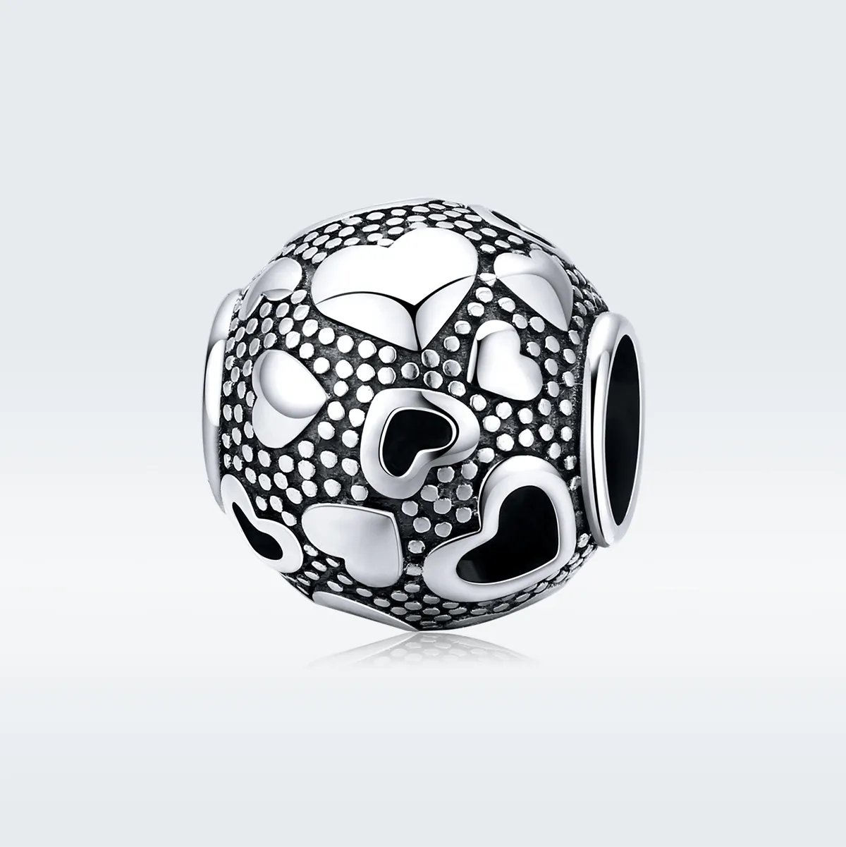 Pandora Style Silver Charm, Retro Heart - SCC1451