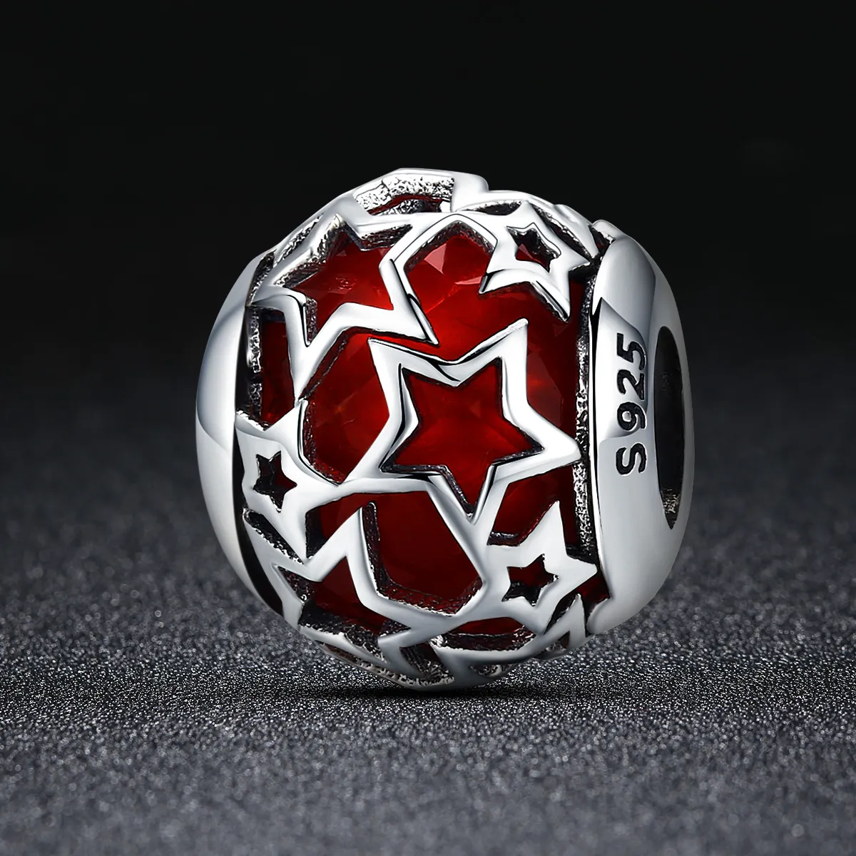 Pandora Style Silver Charm, Romantic Stars - SCC509